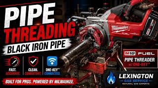 Threading Black Iron Pipe with the Milwaukee M18 FUEL Pipe Threader | Gas Line Installation