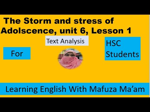 The storm and stress of Adolescence unit 6, lesson ,HSC || Learning ...