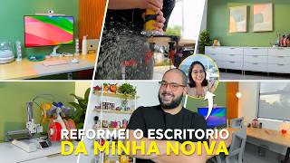 Reformei Todo o Escritório da Minha Noiva! Setup, Decoração e Muitas Dicas! #ReformaTech