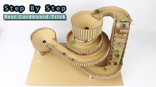 Non Stop MARBLE RUN AND LIFTING CARDBOARD GAME | Best DIY Projects