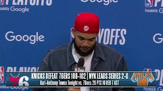 Philadelphia 76ers vs. New York Knicks | Game 2 Postgame Media Availability
