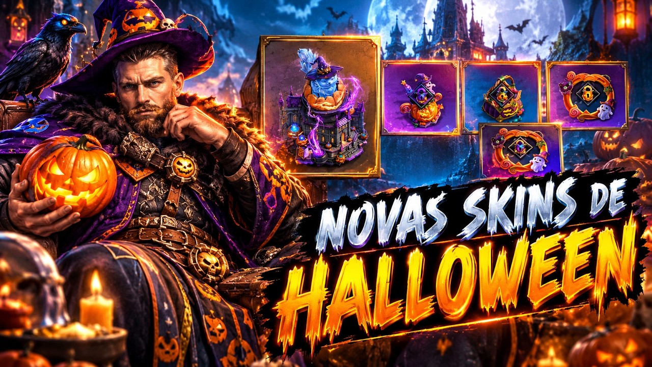 NOVAS SKINS DE HALLOWEEN NO VIKING RISE - YouTube