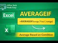 Excel AVERAGEIF Function Explained | Calculate Average by Condition