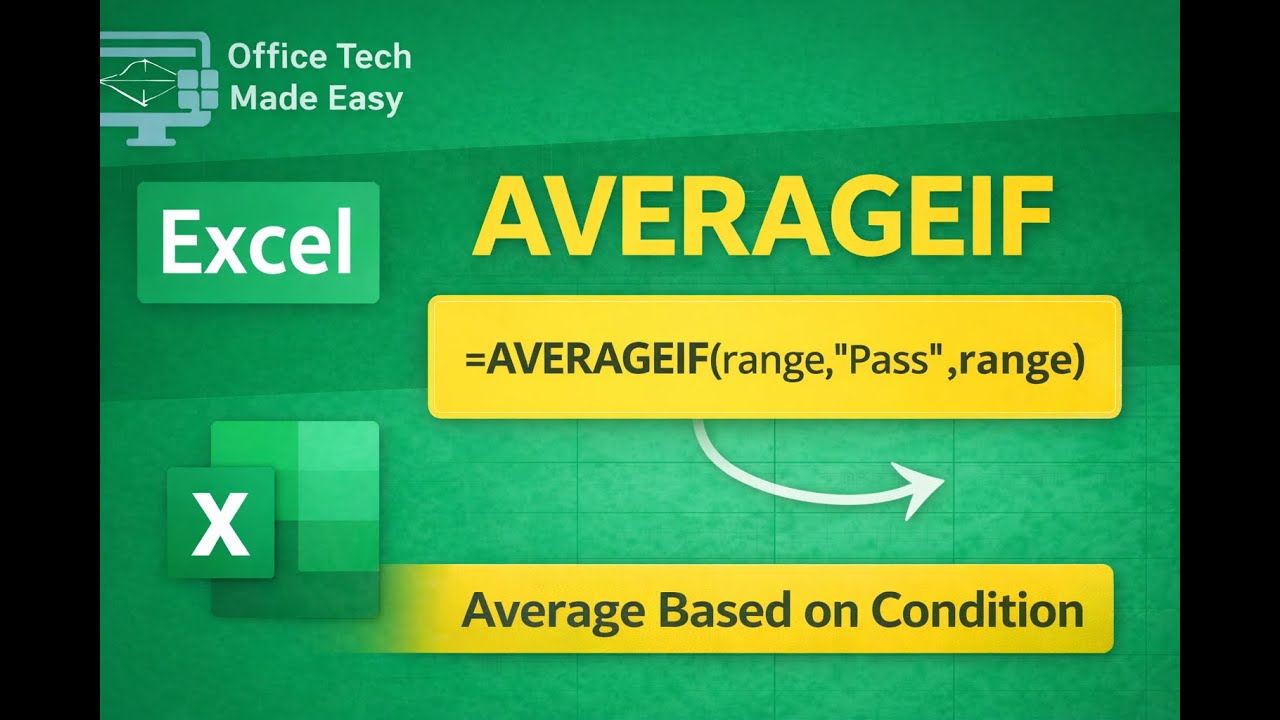 Excel AVERAGEIF Function Explained | Calculate Average by Condition ...