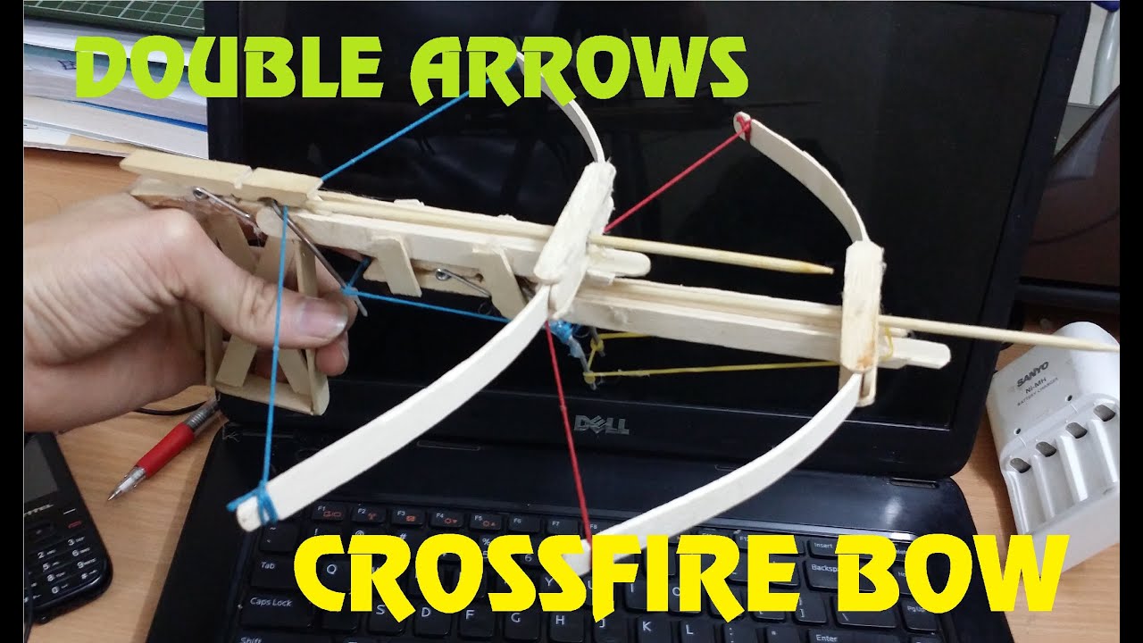 Generation 5 - How to make a double arrows Crossfire Bow out of Popsicle Sticks - YouTube