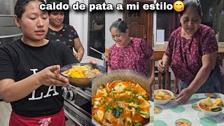 Invite a mi SUEGRA a comer, así quedó mi CALDO DE PATA😋🇬🇹