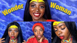 wonder woman face paint pop easy comic
