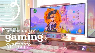 💌 setup updates for a comfy setup to escape to | ft. samsung oled g8, pink pixio monitor + more ✭