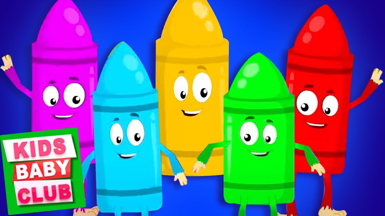 Five Little Crayons Kidergarten Nursery Rhymes & Baby Songs Kids