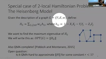 Karen J. Morenz Korol: Approximation algorithms for bounded-degree local hamiltonians