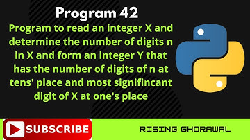 #42 Program to read an integer X and determine the number of digits n in X and form an integer Y