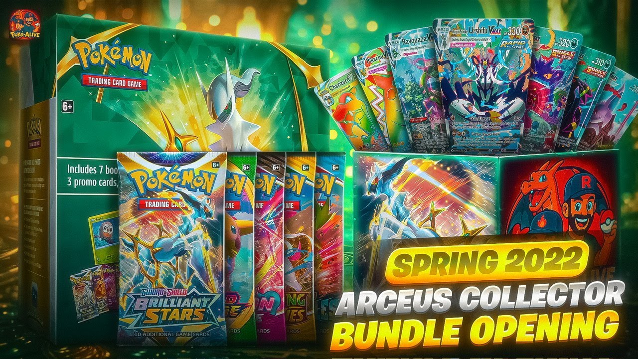 SPRING 2022 Arceus Collector Bundle Opening! 7 PACKS - PROMOS - HUGE ...