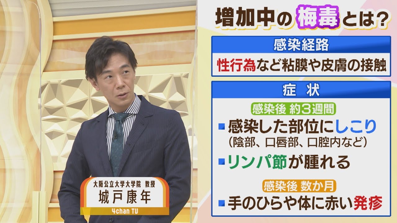 【解説】「梅毒」過去最悪のペースで流行...コロナ禍の非接触時代になぜ？性風俗との関係は？「キスでもうつる可能性ある」(2022年7月13日)