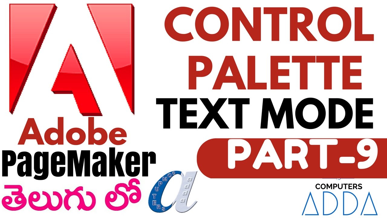 Adobe Page maker in Telugu 09 (Control Palette Text Modes) (www