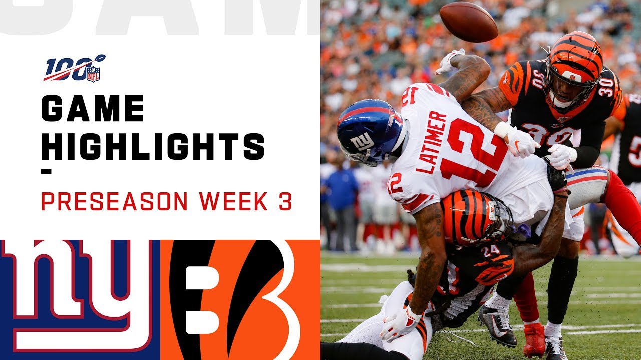 New York Giants Cincinnati Bengals All Touchdowns (9) YouTube