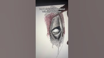 Day 3 of drawing Deadpool with tiny Wolverines! #deadpool #wolverine #marvel #procreate #pointillism