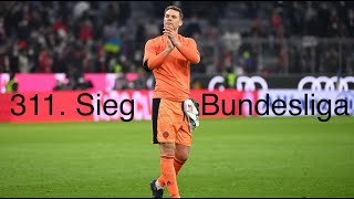 Manuel Neuer nach 3️⃣1️⃣1️⃣. Sieg alleiniger Rekordgewinner der Bundesliga 🤩