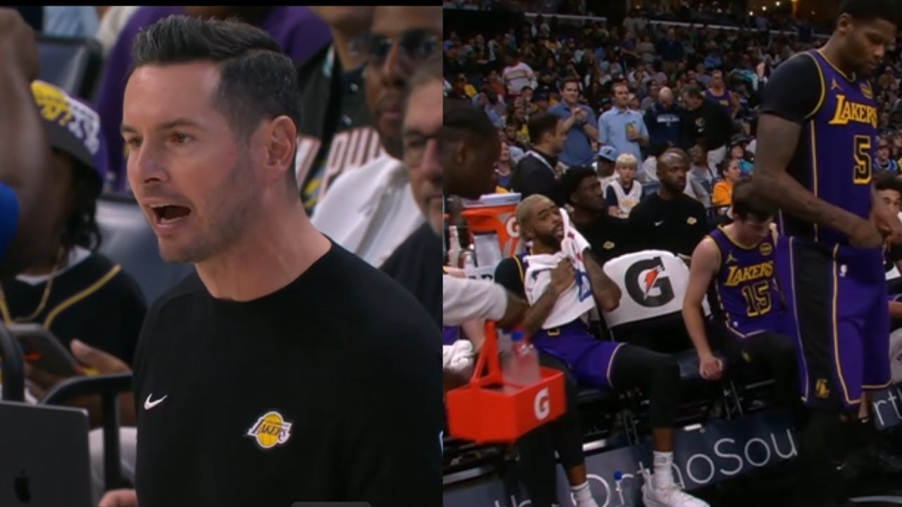 JJ Redick FURIOUS at D'Angelo Russell & SLAMS Chair then BENCHES him for BAD SHOTS & no defense!