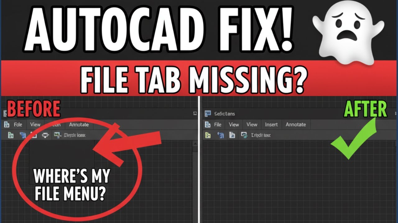 file tab not showing in autocad | file tab missing in autocad - YouTube
