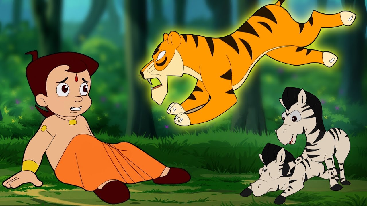 Chhota Bheem   A Wild Tiger and Baby Zebras  Jungle Adventure Videos in Hindi  Cartoons for Kids
