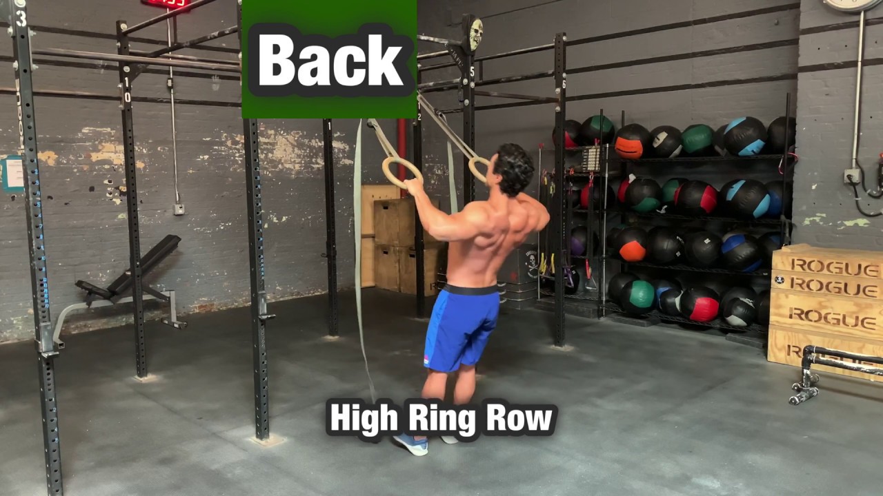 High Ring Row - Back, Rear Delt Exercise Workout - YouTube