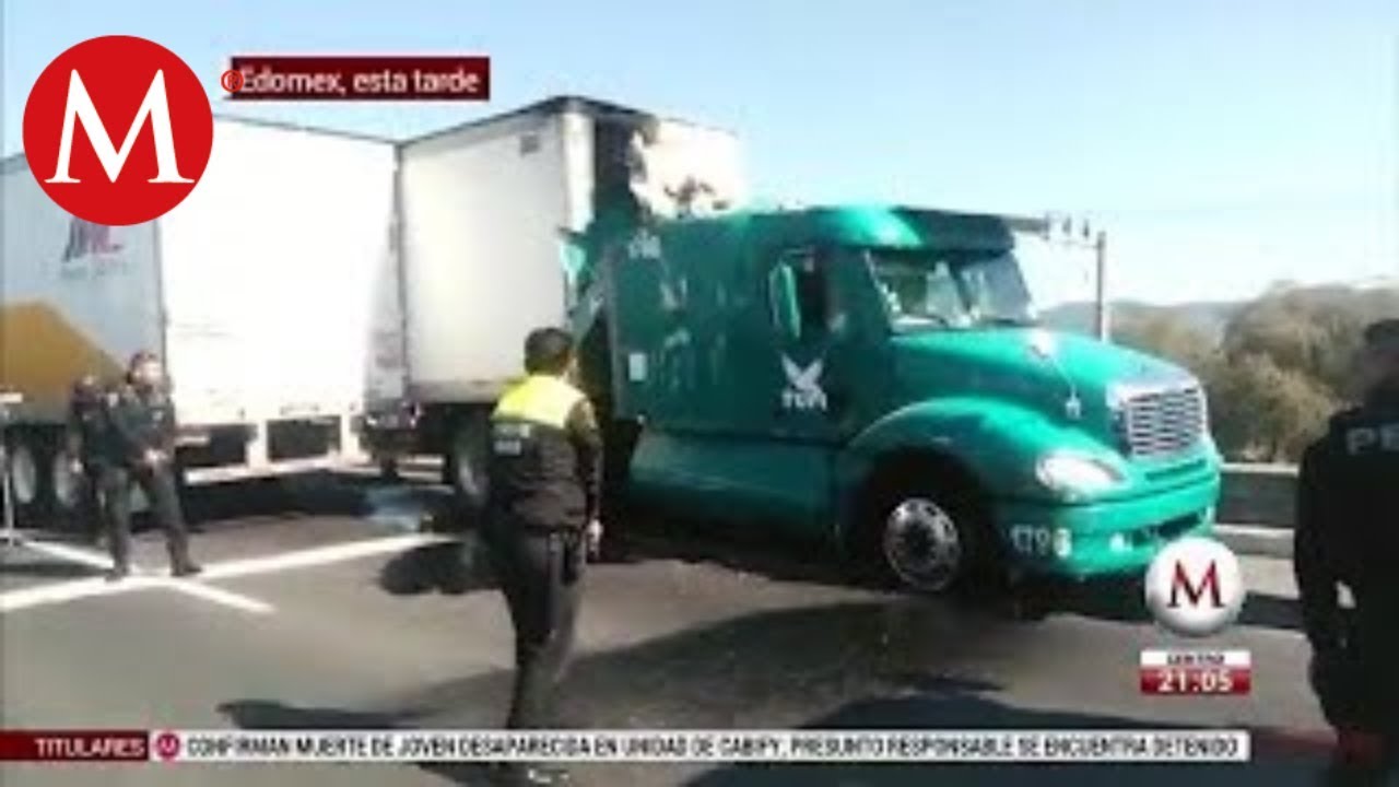 Chofer intenta darse a la fuga en el Circuito Exterior Mexiquense