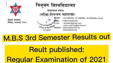 MBS 3rd Semester Result for 2078