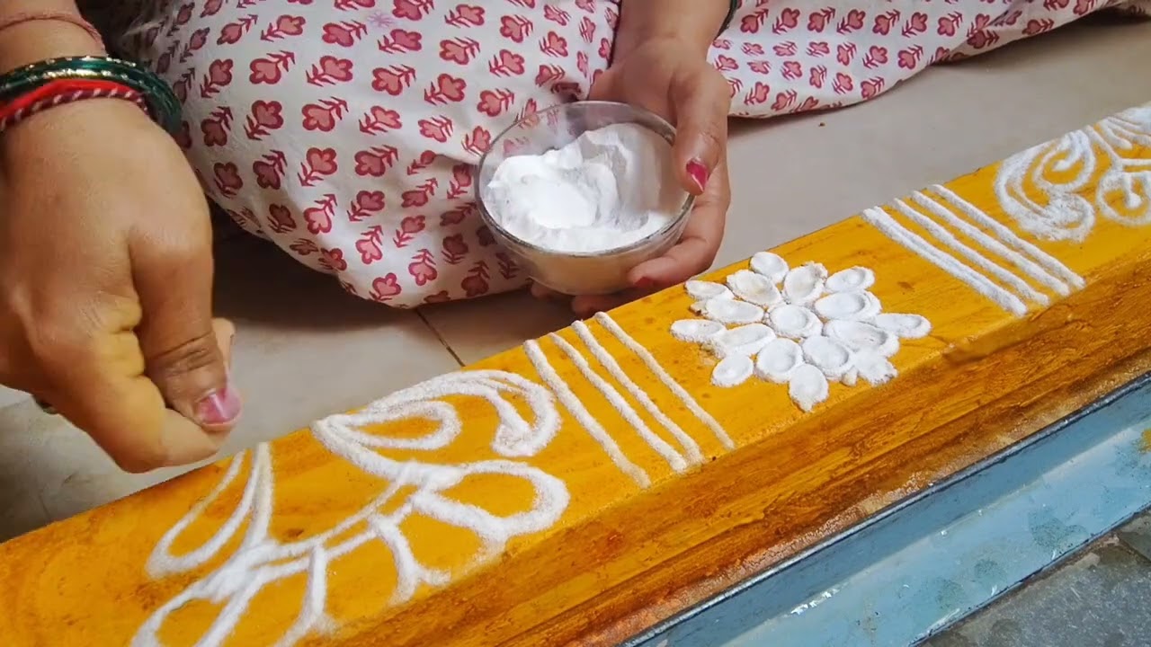 Beautiful Kadapa muggulu 🌼🌷🌼 రోజు కడప మీద వేసుకునే ముగ్గులు 🌺 traditional Kadapa Muggulu 🌷Indian art