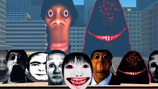 Blood Munci, Jerma, Obunga, Big Aughh, Rosalia Bizcochito, Selena Delago Nextbots In Gmod