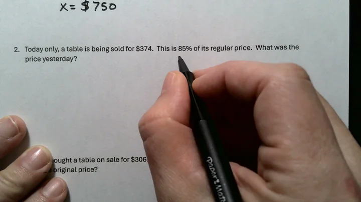 Finding the Original Price Given the Sale Price and Percent Discount