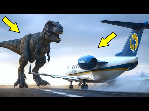 Dinosaur Attack Airplane During Takeoff | GTA 5
