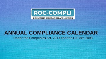 Annual Compliance Calendar under Companies Act, 2013 and LLP Act, 2008