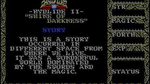 ハイドライド2(HYDLIDE2) TITLE(MSX2)