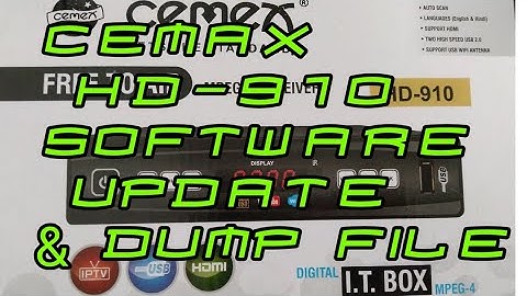 CEMAX HD-910 SOFTWARE UPDATE & DUMP FILE  FREE TO AIR NEW SET TOP BOX