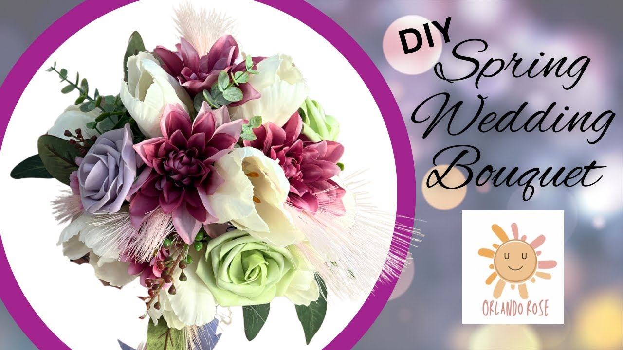 DIY Spring Wedding Bouquet With Stem Wrap|