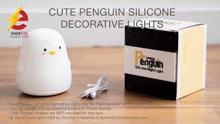 Cute Penguin Decorative LED Table Night Light with Rechargeable Battery