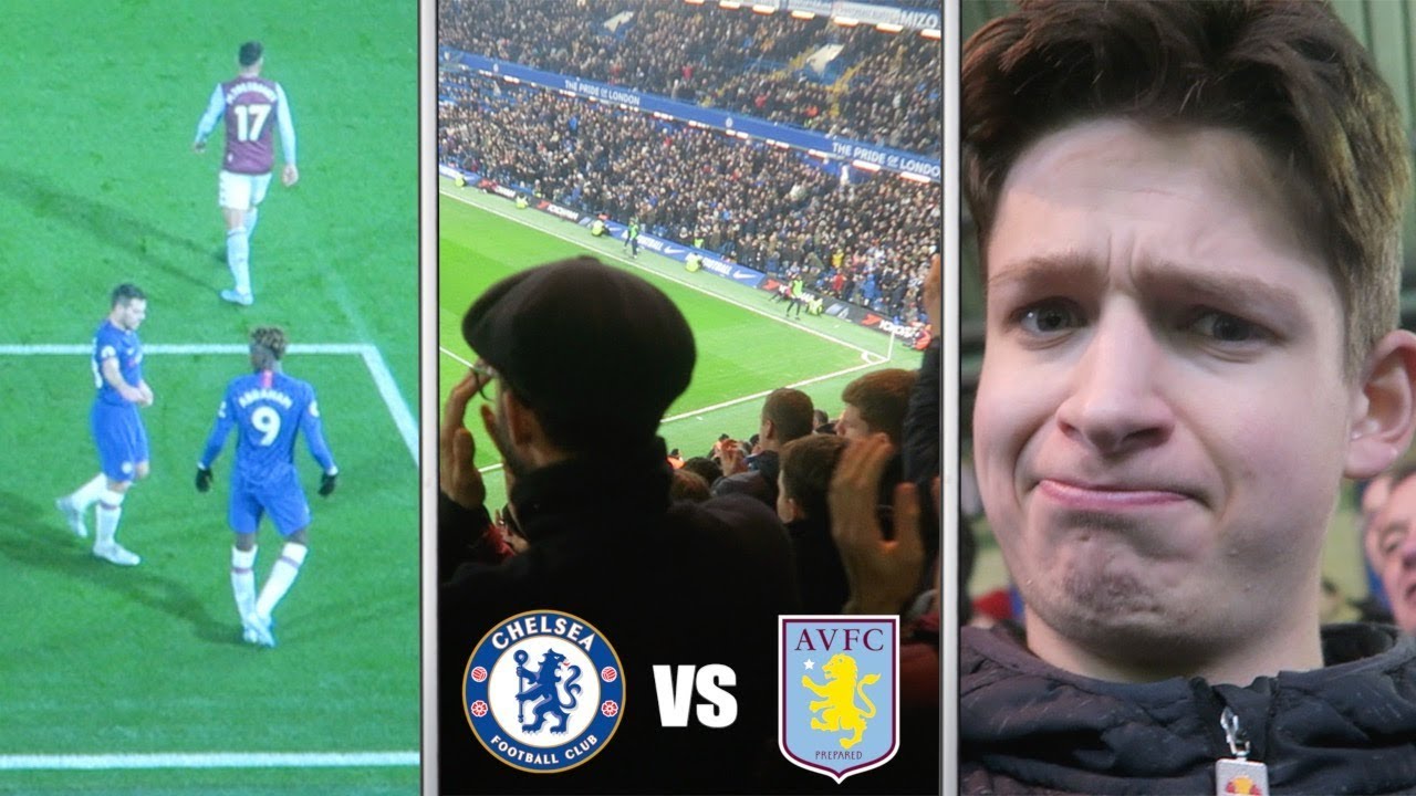 VILLA FANS CLAP TAMMY ABRAHAM GOAL | Chelsea vs Aston Villa (تريزيغيه goal)