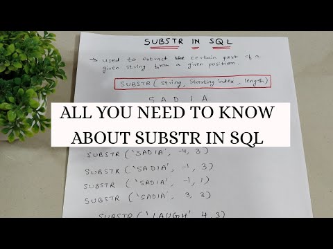 تصویری: چگونه از substring در SQL استفاده می کنید؟