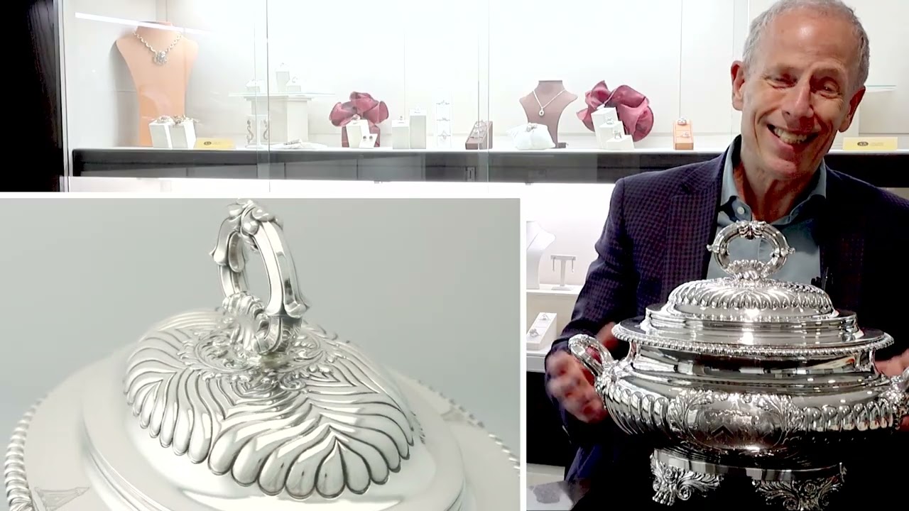 Sterling Silver Soup Tureen - Antique George IV - A4849