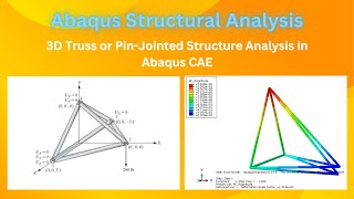Abaqus Truss Analysis  | 3D Truss or Pin-Jointed Structure | Deflections, Normal Stresses | part 8