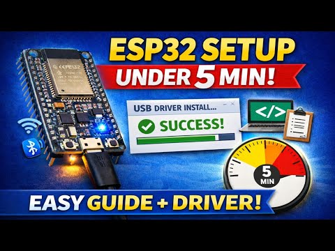 ESP32 Setup Under 5 Minutes Arduino IDE + USB Driver (2026)