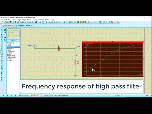 simulate rc high pass filter in Proteus tutorial - YouTube