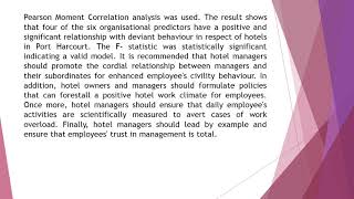 Organisational Predators of Workplace Deviant Behaviour in Hotel Industry JTMR 2019 61 1 18