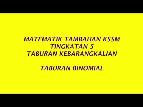 Matematik Tambahan Kssm Tingkatan 5 Taburan Kebarangkalian Taburan Binomial Episod 1 Kelas Live