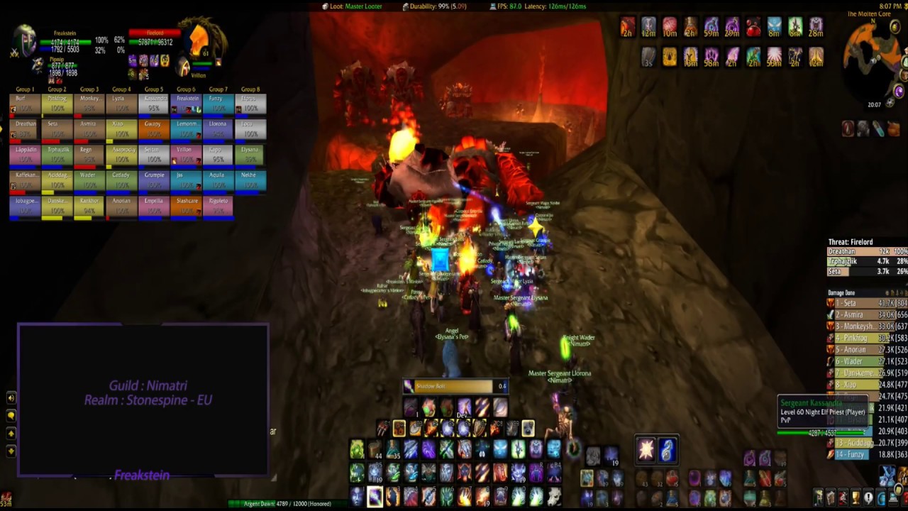 WOW Classic - MC Run [ Warlock POV- SM/RUIN ] - EU