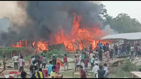MASSIVE FIRE BREAKS OUT AT BURMA CAMP, DETAILS AWAITED
