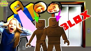 СНОВА СТРАННЫЙ ЛИФТ в ROBLOX здесь Мистер СКЕЛЕТ и ДАЙ ПЯТЬ. Дочки и папа играют сумасшедший лифт #3