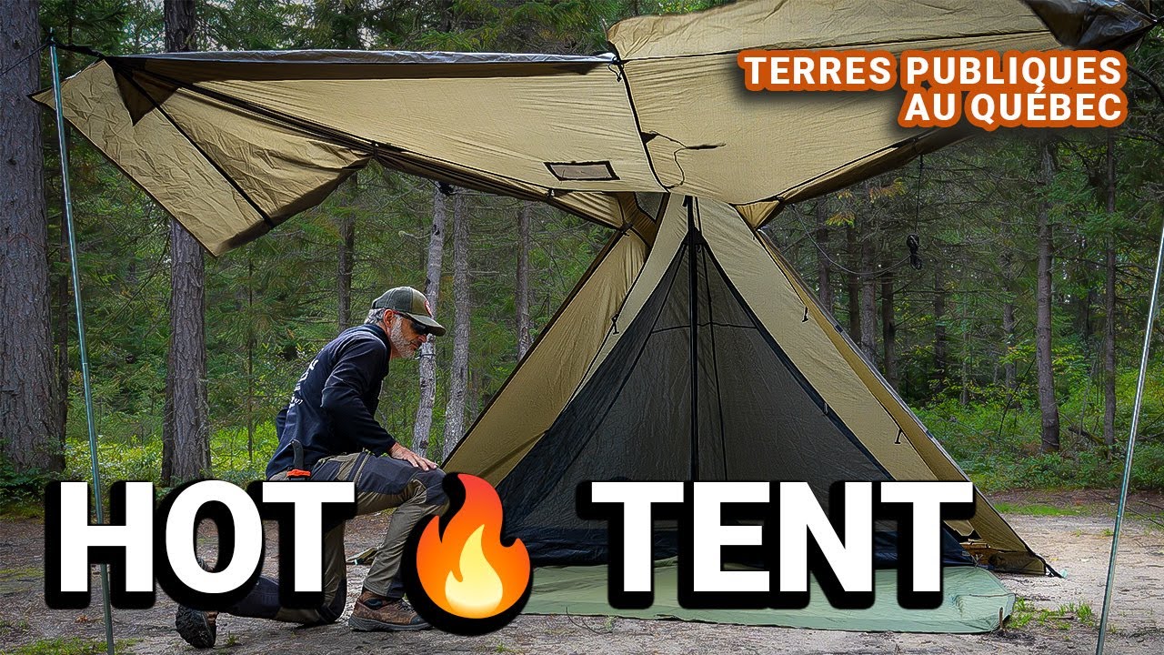 HOT TENT sur les TERRES PUBLIQUES du Québec //  Nouvelle tente et équipements