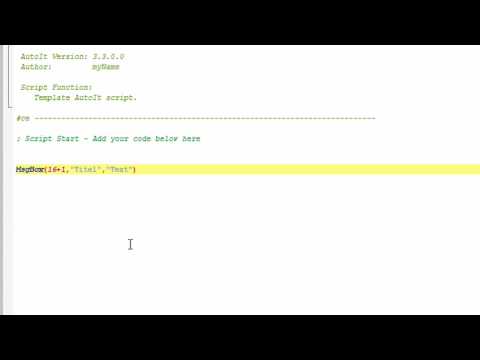 [AutoIt] - 002 A - MsgBox
