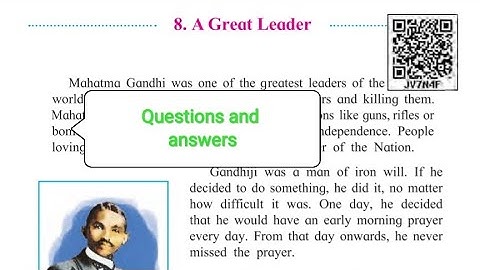 #Question&Answer  8. A Great Leader(Part 4)STD 4 Sub ENG|Maharashtra Board English medium